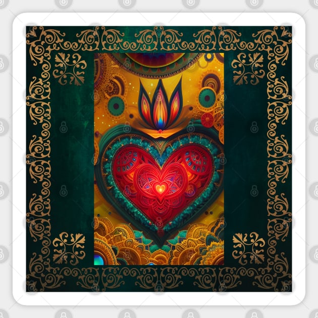 Moroccan Mandala Heart Sticker by Mazzlo Shop